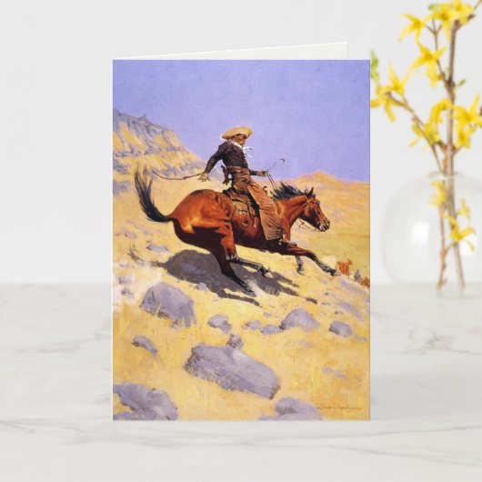 Groetenkaart met Frederic Remington schilderij Kaart (Gele Bloem)