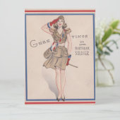 groetings Girl Birthday Soldaat Feestdagenkaart (Staand voorkant)