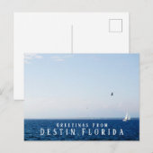Groetings van de Golf Ocean en Sailboat Destin Flo Briefkaart (Voorkant / Achterkant)
