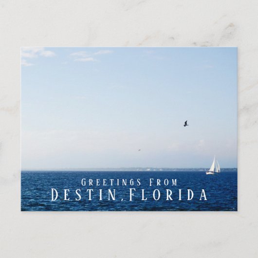 Groetings van de Golf Ocean en Sailboat Destin Flo Briefkaart (Voorkant)