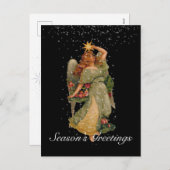 Groetjes  Angel Stars Night Sky Feestdagenkaart (Voorkant / Achterkant)