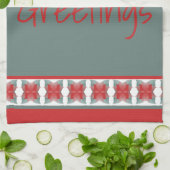 Groetjes Dishtowel voor vakantieseizoen met Blauwg Theedoek (Gevouwen)