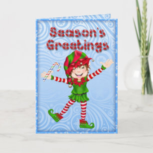 Groetjes Elf Wenskaart Feestdagen Kaart