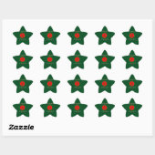 Groetjes Green Border Red Achtergrond Ster Sticker (Vel)