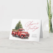 Groetjes Red Truck Corporate Business Feestdagen Kaart (Voorkant)