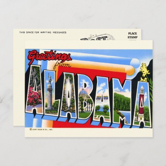 Groetjes uit het Alabama Briefkaart (Voorkant / Achterkant)