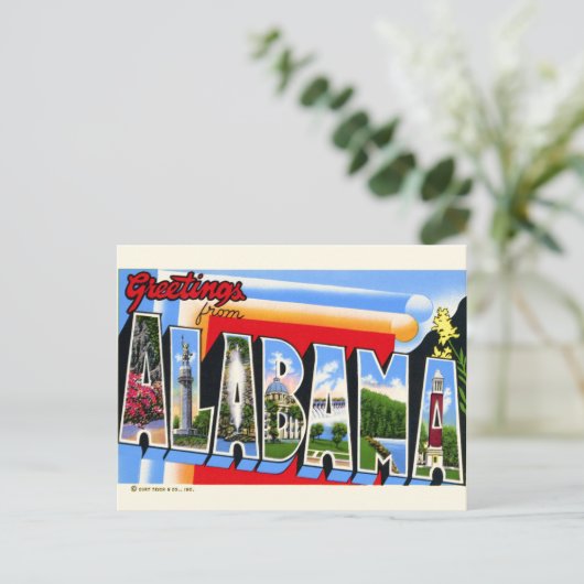 Groetjes uit het Alabama Briefkaart (Staand voorkant)