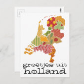 Groetjes uit Holland Provincie Kaart Patchwork Sti (Voorkant / Achterkant)