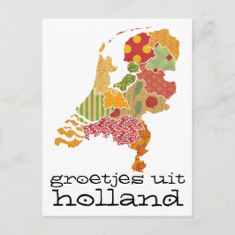 Groetjes Uit Holland Provincie Kaart Patchwork Sti