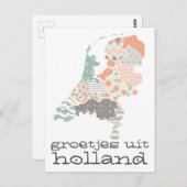 Groetjes uit Holland Provincie Kaart Patchwork Sti (Voorkant / Achterkant)