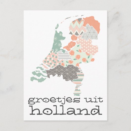 Groetjes uit Holland Provincie Kaart Patchwork Sti (Voorkant)