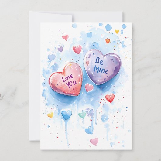 Groetjes: Valentijnsdag Flat Kaart (Voorkant)