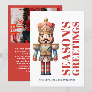 Groetjes van het seizoen Bold Notenkraker Familief Feestdagenkaart