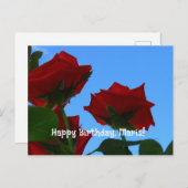 Groetjes verjaardag platte kaart (Voorkant / Achterkant)