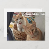 Groetjes verjaardag platte kaart (Voorkant / Achterkant)