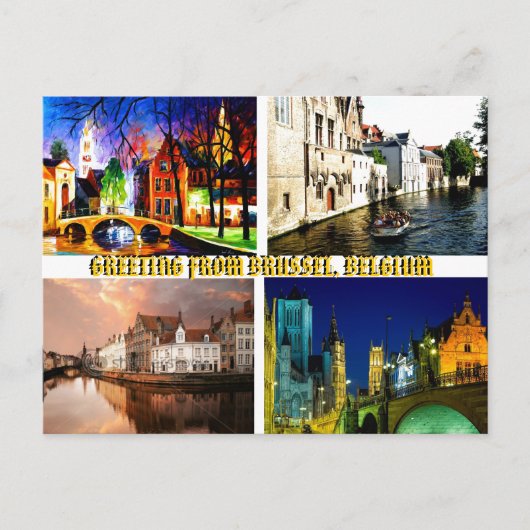 GROETTEN VAN BRUSSEL BELGIUM BYMojisola A Gbadamo Briefkaart (Voorkant)