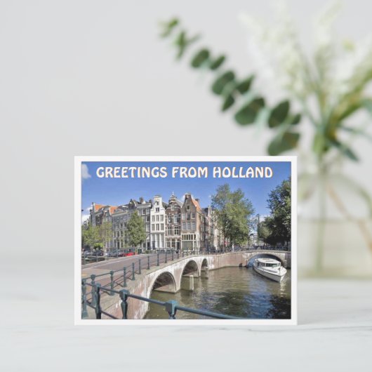 GROETTEN VAN DE HOLLAND BRIEFKAART (Staand voorkant)