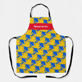 Groeven - Cartoon stijl, blauw - jouw naam / tekst Schort (Voorkant)