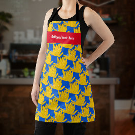 Groeven - Cartoon stijl, blauw - jouw naam / tekst Schort