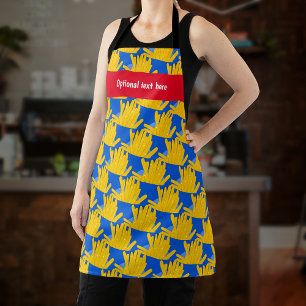 Groeven - Cartoon stijl, blauw - jouw naam / tekst Schort