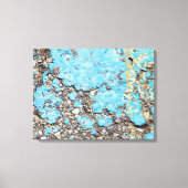 groezelige turquoise verf op asfalt canvas afdruk (Voorkant)