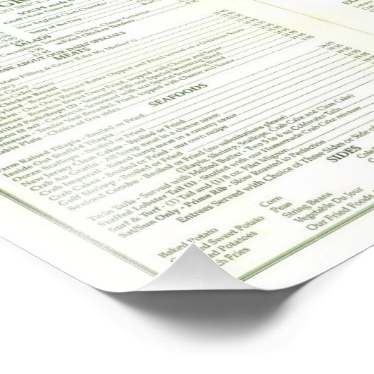 Groff's Menu Poster Kunst (Hoek)