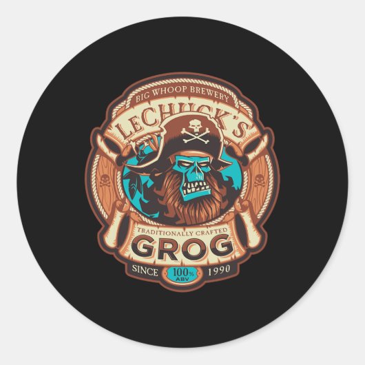 GROG - Ambachtelijk bier - Monkey Islands 1 Ronde Sticker (Voorkant)