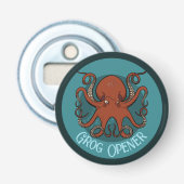 Grog Opener Angry Red Octopus Tentacles Cartoon (Voorkant)