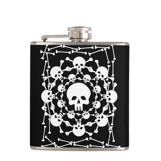 Grog Pirate Skulls Flask Heupfles (Voorkant)