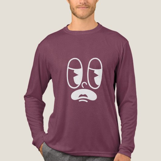 Groggy Glitch Face Tri-Blend Shirt (Voorkant volledig)