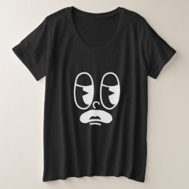 Groggy Glitch Gezicht Grote Maat T-shirt