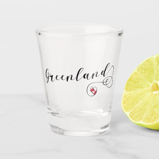 GroGroenlandse heart-script Shot Glas (Voorkant)