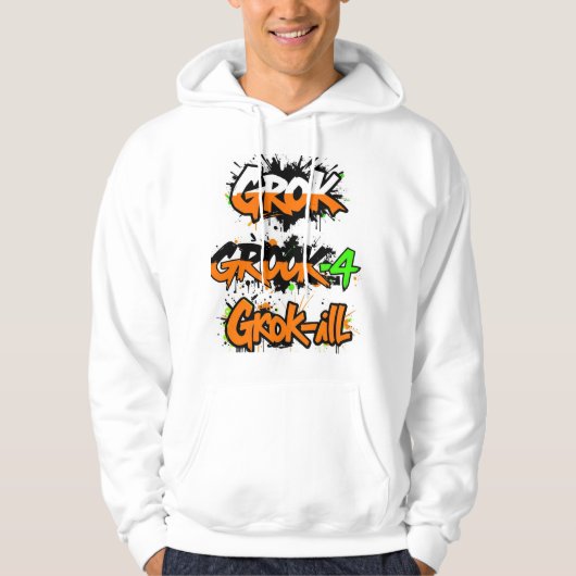 Grok-4 Kunstmatige Intelligentie Robotische T-shir Hoodie (Voorkant)