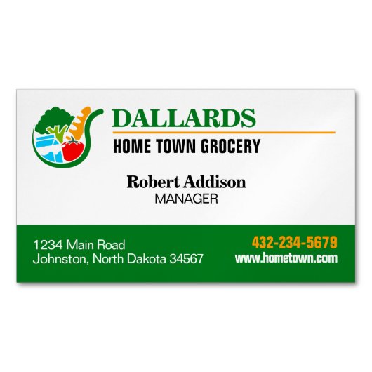 Grokerijwinkel Magnetisch Visitekaartje (Voorkant)