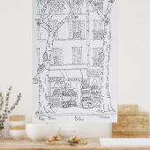 Grokerijwinkel | Rue Brea, Parijs, Frankrijk Poster (Keuken)