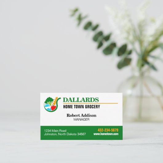 Grokerijwinkel Visitekaartje (Staand voorkant)