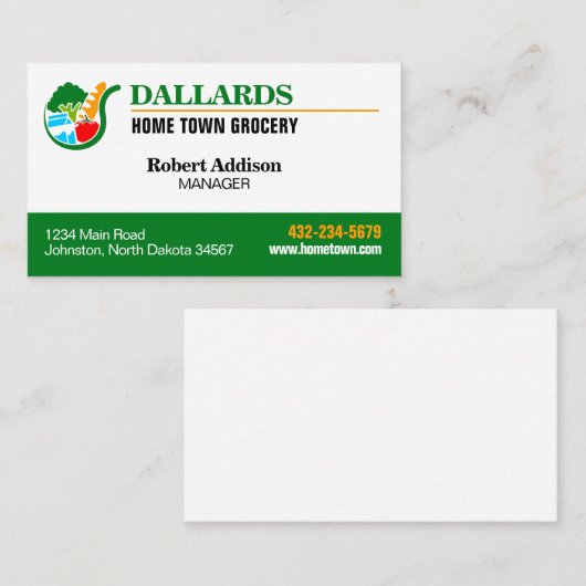 Grokerijwinkel Visitekaartje (Voorkant / Achterkant)