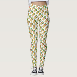 Grokershopping op de markt voor groenten en fruit leggings