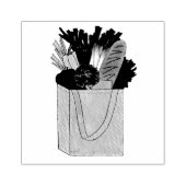 Grokershopping op de markt voor groenten en fruit rubberstempel (Afrduk)