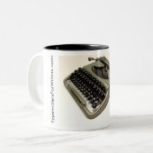 Groma Kolibri typemachine Tweekleurige Koffiemok (Voorkant links)