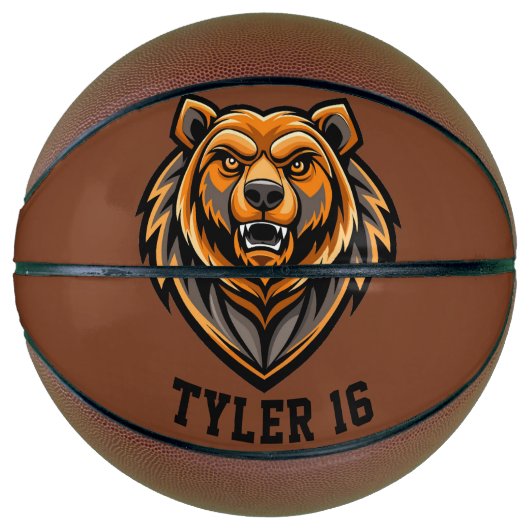 Grommende Beer Logo Personaliseren Basketbal (Voorkant)