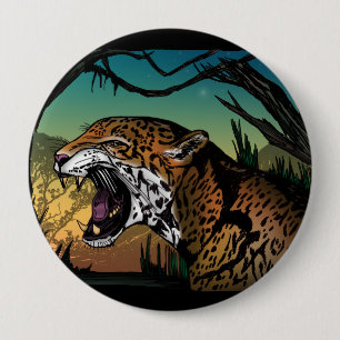 Grommende Jaguar Jungle Esthetiek – Woeste Wilde D Ronde Button 4,0 Cm