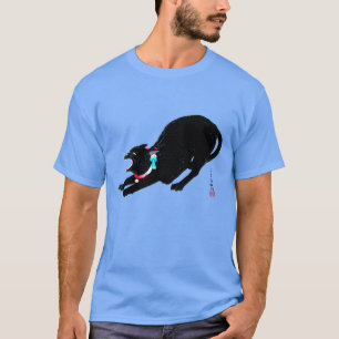 Grommende Sissende Zwarte Japanse Kat T-shirt