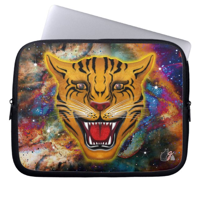 Grommende Tijgernevel Laptop Sleeve (Voorkant)
