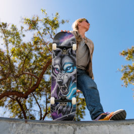 Grommende wolfskop Skateboard