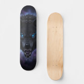 Grommende zwarte wolf kop Skateboard (Voorkant)