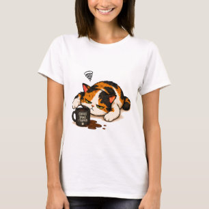 Grommige Calico Kat - Coffee sprak T-shirt