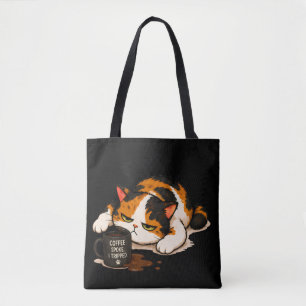 Grommige Calico Kat - Coffee sprak Tote Bag