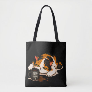 Grommige Calico Kat - Coffee sprak Tote Bag