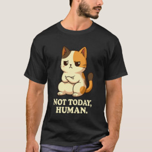Grommige Calico Kat Niet Vandaag, Mens Funny Kat L T-shirt